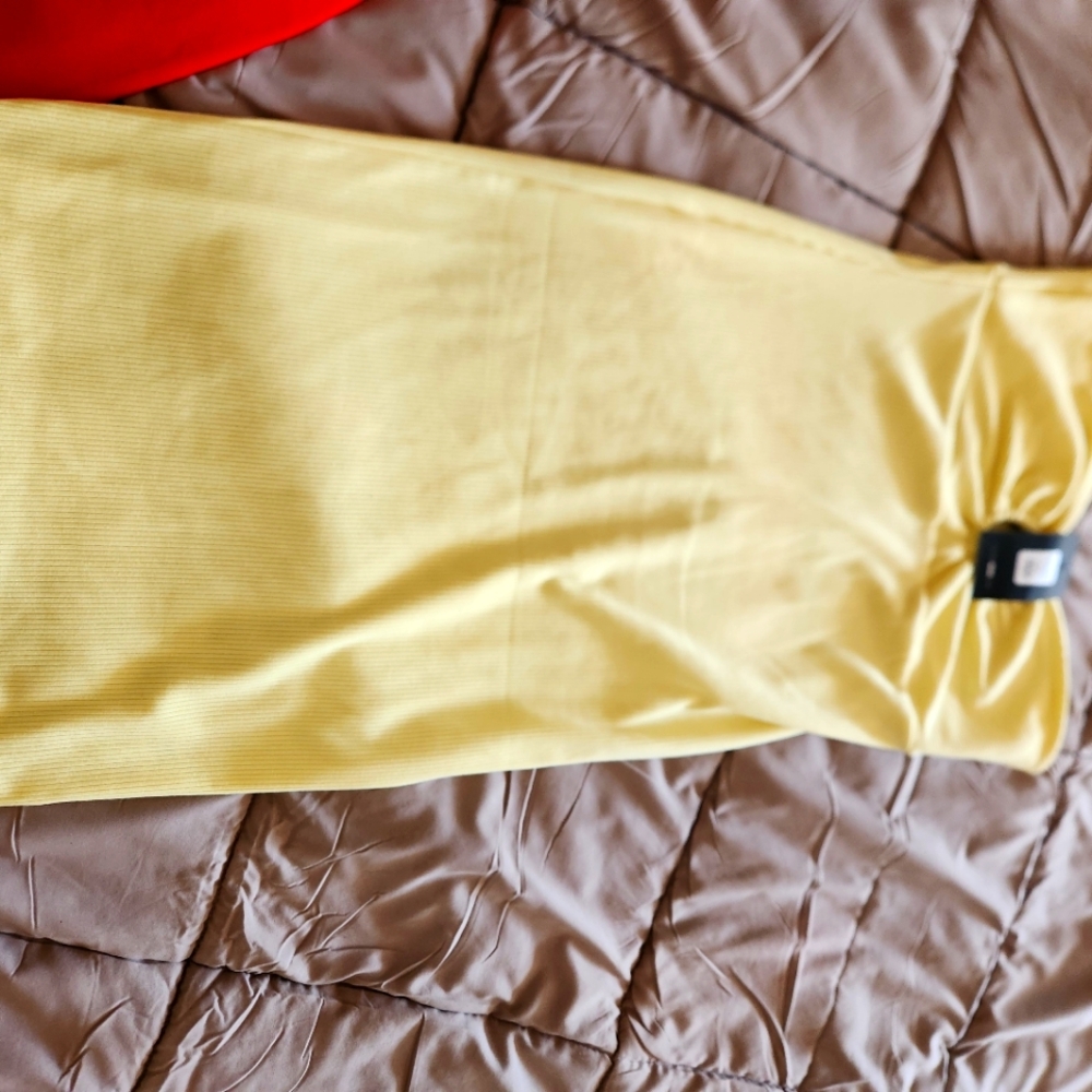 Ribbed yellow dress. Summer
